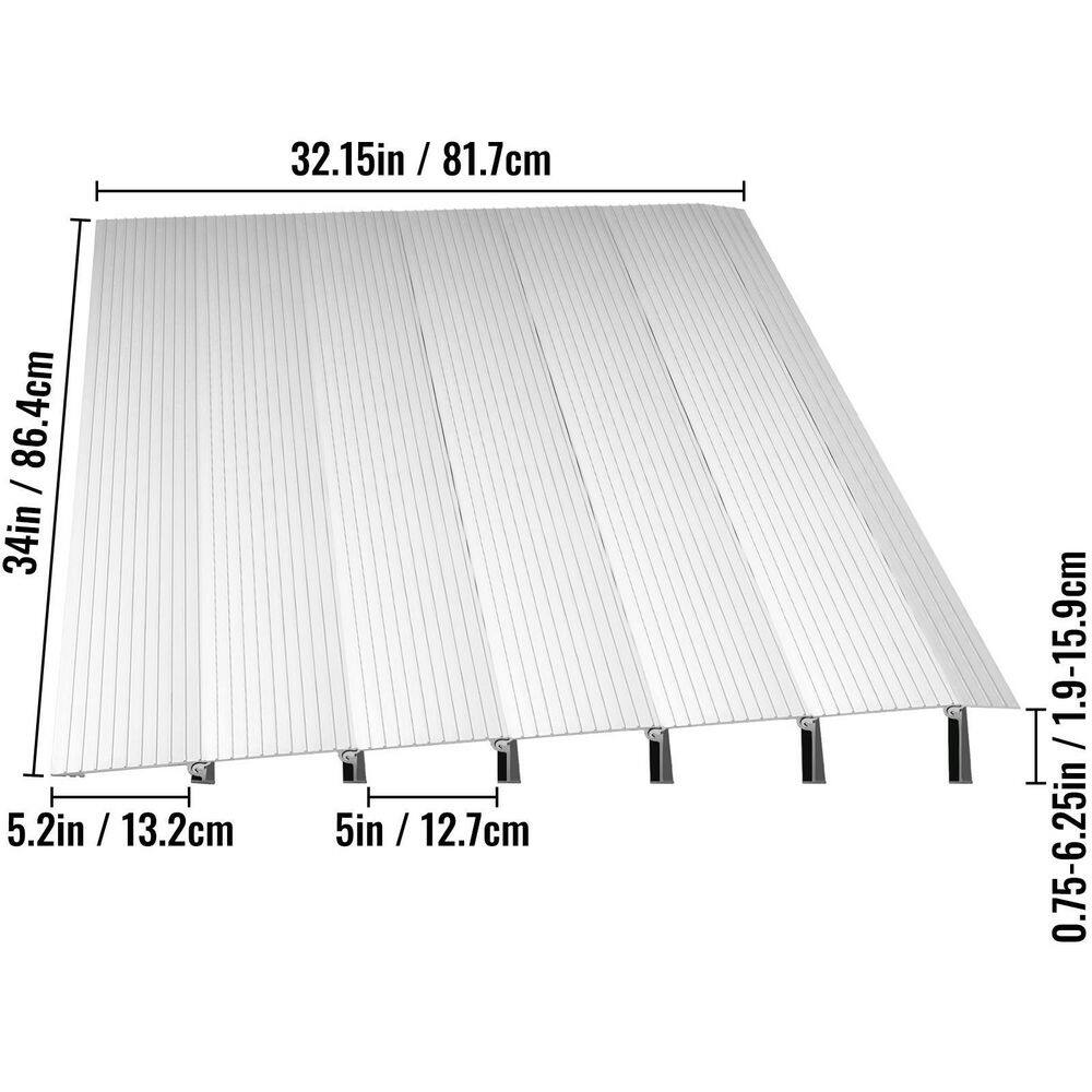 VEVOR 32.15 in. x 34 in. x 6 in. Silver Aluminum Threshold Speed Ramp Adjustable Wheelchair Ramp 6 in. Rise for Wheelchair WFSLYPDYCGLZ6CPVWV0