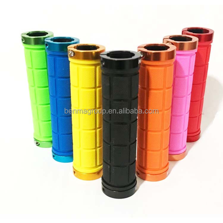 Colorful MTB bicycle cycle rubber hand grip lock on bike grips