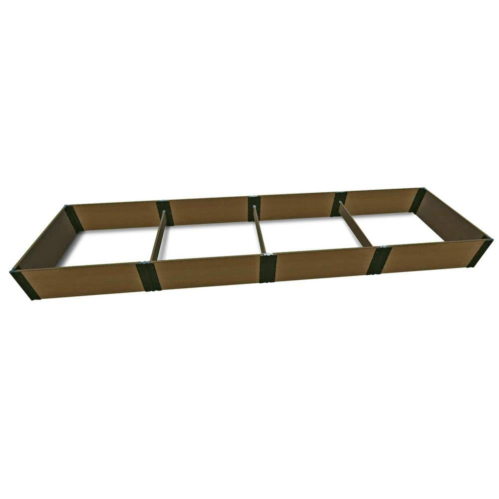 Frame It All 4 ft. x 16 ft. x 16.5 in.， 1 in. Profile Uptown Brown Composite Tool-Free Raised Garden 300003451