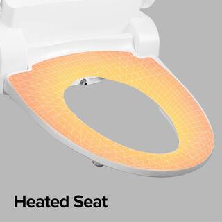 SmartBidet Electric Bidet Seat for Elongated and French Curve Toilets in White with Heated Seat Remote Control and Nightlight SB-2400ER