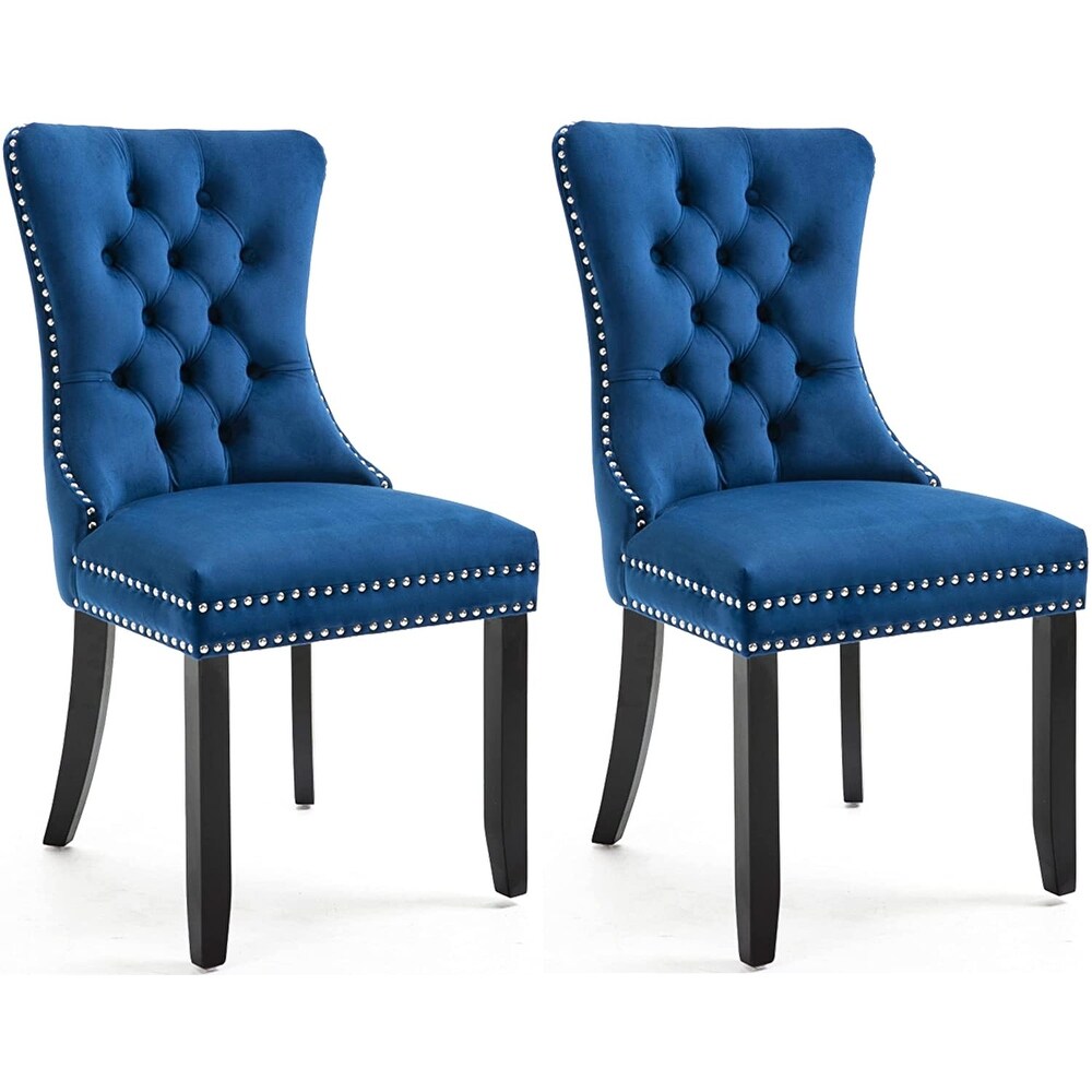 High Back Velvet Upholstered Dining Chairs