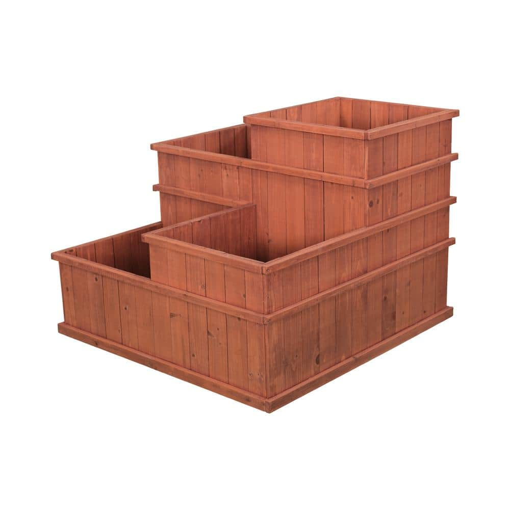 Leisure Season Wooden Multi Level Planter MLP3232