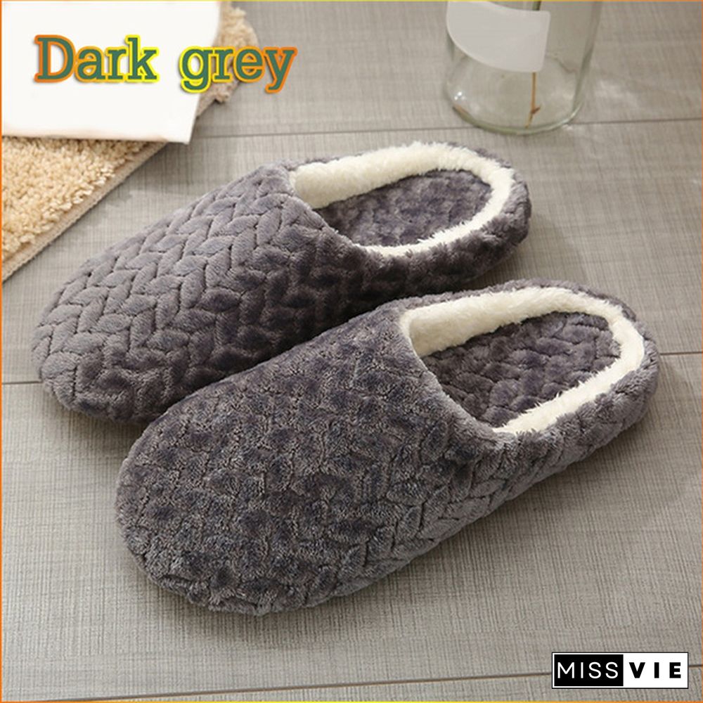 New Jacquard Japanese Style Soft Bottom Mute Suede Slippers Non-Slip Wooden Floor Indoor Cotton Slippers