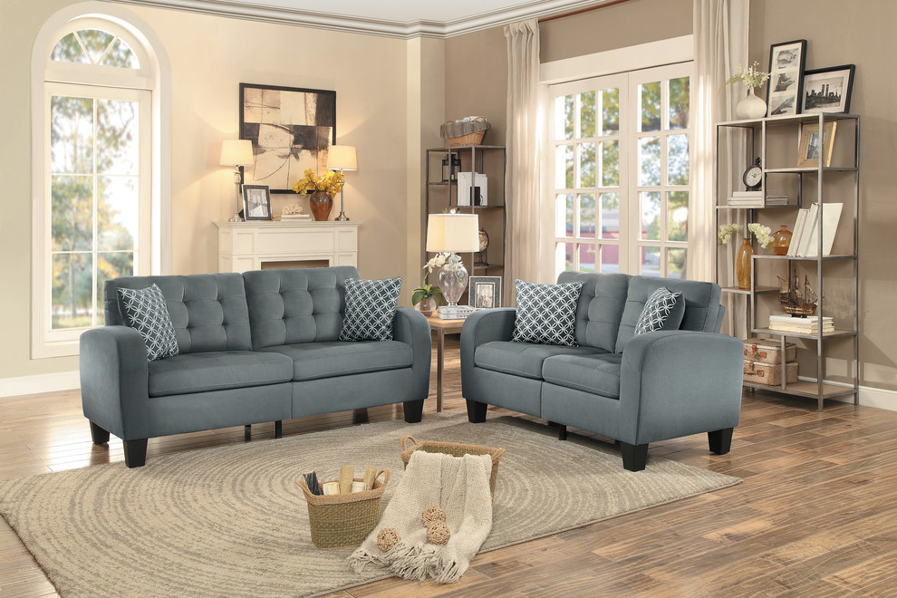 Dexter Sofa With 2 Pillows   Transitional   Sofas   by Lexicon Home  Houzz