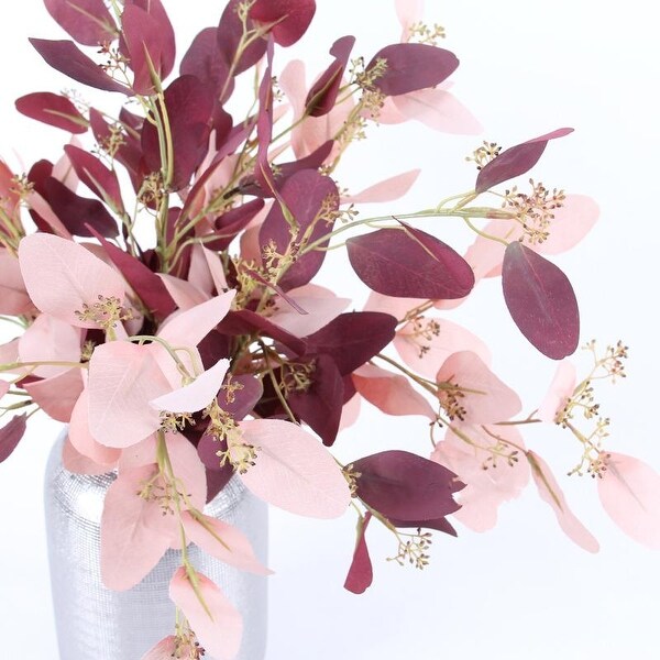 FloralGoods Artificial Eucalyptus in Pink or Red 29 Tall