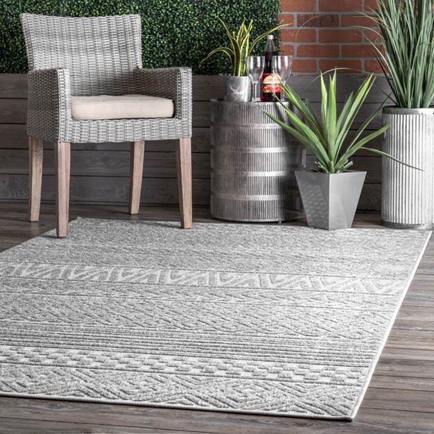 Nuloom Kamryn Bohemian Striped Indoor And Outdoor Area Rug