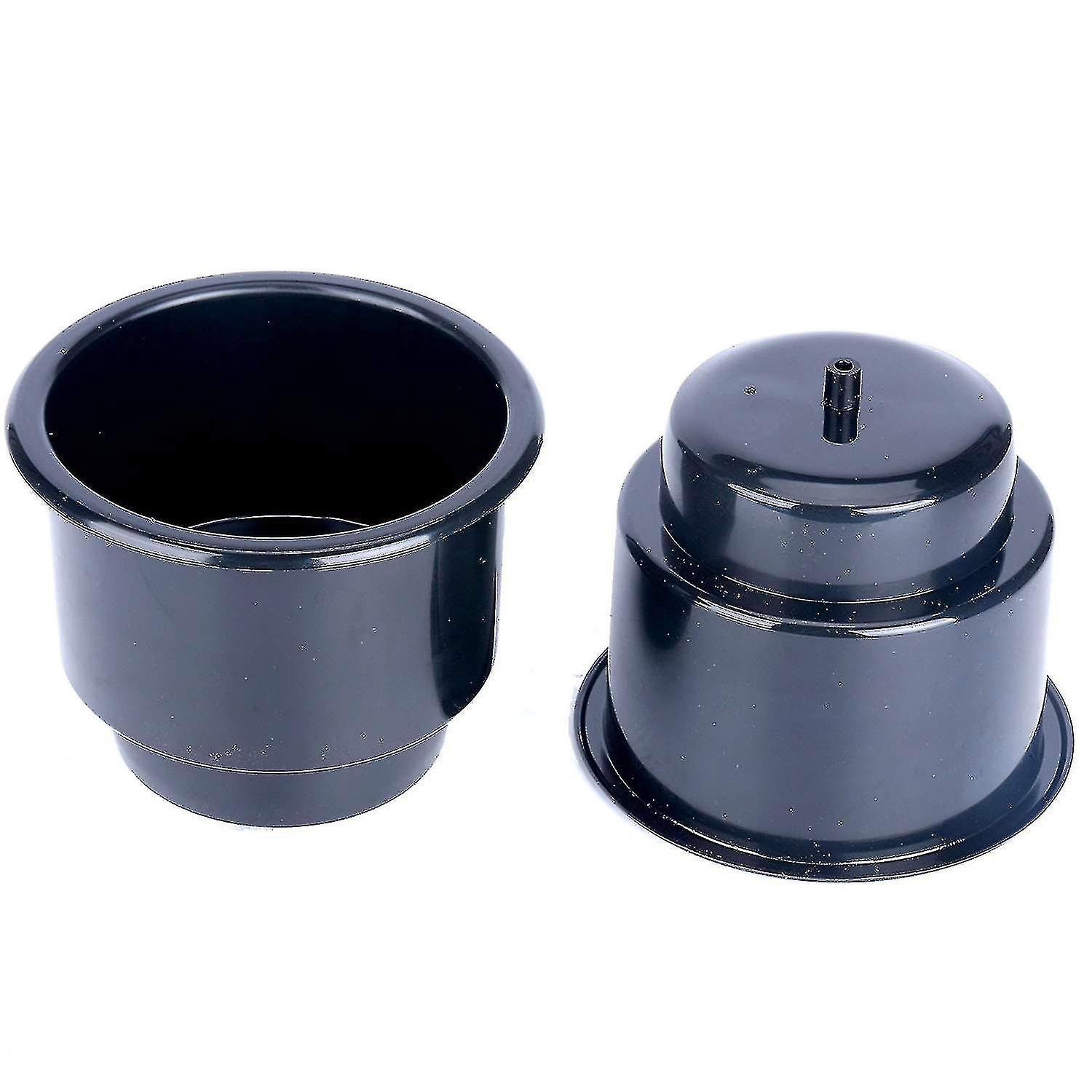 Recessed Plastic Cup Drink Can Holder With Drain For Boat Truck Car Camper Rv (black， 4 Pack)