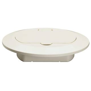 Legrand Pass  Seymour Slater 1 Gang Round Thermoplastic Floor Box Cover Light Almond TM1542TRLA