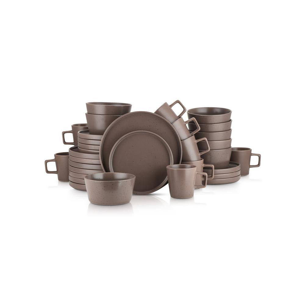 STONE LAIN Stone Lain Celina 32-Piece Dinnerware Set Stoneware Service For 8 Brown Matte BLB0477-B020002