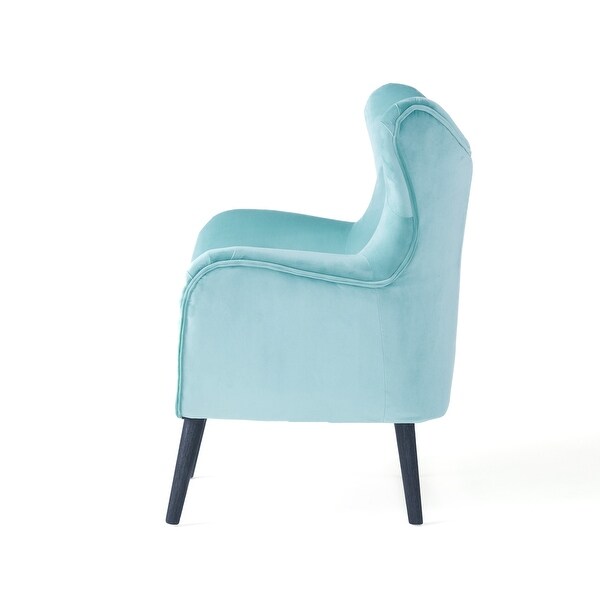 Simon Light Blue Fabric Wingback Chair