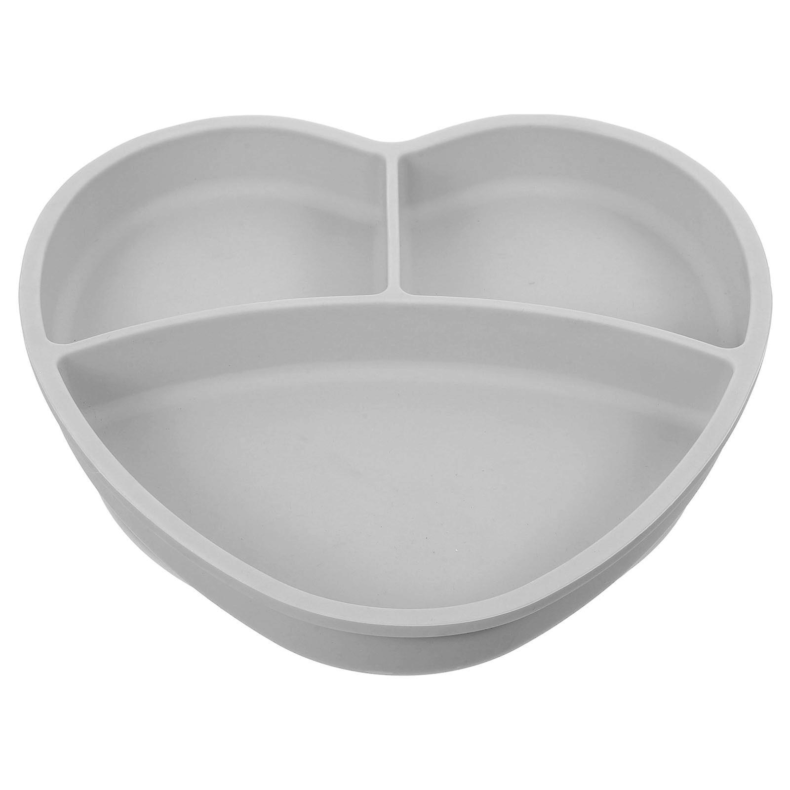 Heart Shaped Food Plate Silicone Dinner Plate Suction Plate Divided Plate Toddler Plate