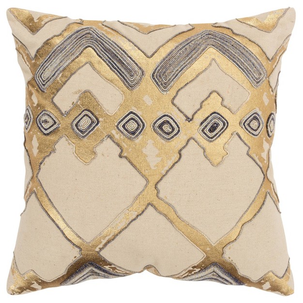 Geometric Poly Filled Throw Pillow Gold Rizzy Home