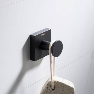 KRAUS Ventus Bathroom Robe and Towel Hook in Matte Black KEA-17701MB