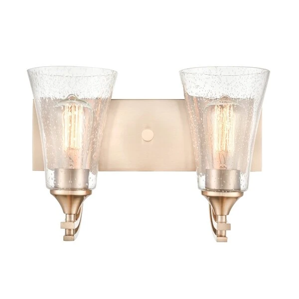 Millennium Lighting Natalie 2 Light Bathroom Vanity Fixture with Clear Seeded Glass Shades