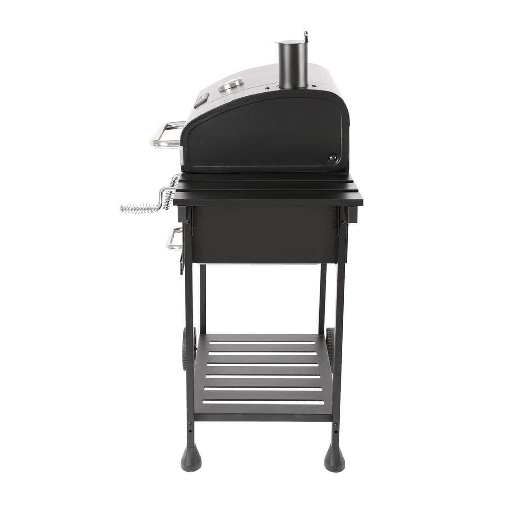 Royal Gourmet Charcoal Grill with 2 Side Table in Black Plus a Cover