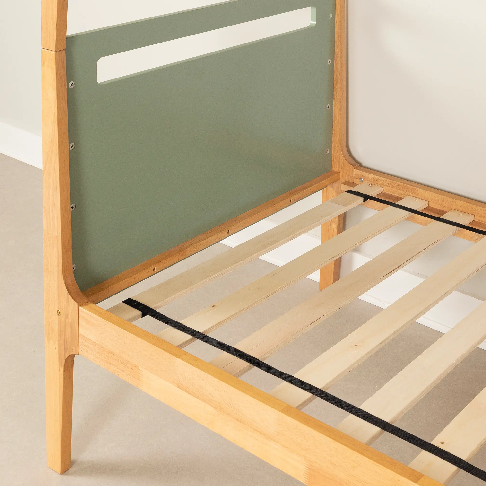 Bebble Natural and Sage Green Twin Bunk Bed