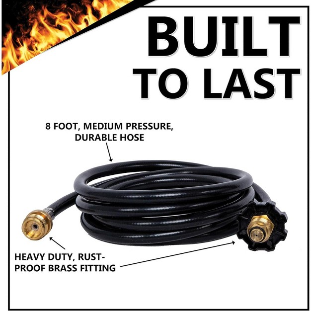 Grillblazer 8 Foot Propane Hose And Adapter For 20lb Propane Tank For Blowtorches