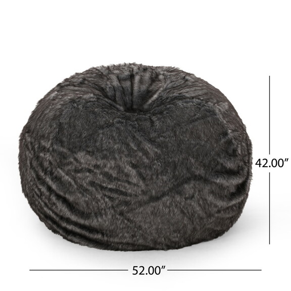 Schley Modern Glam 5 Foot Short Faux Fur Bean Bag ...