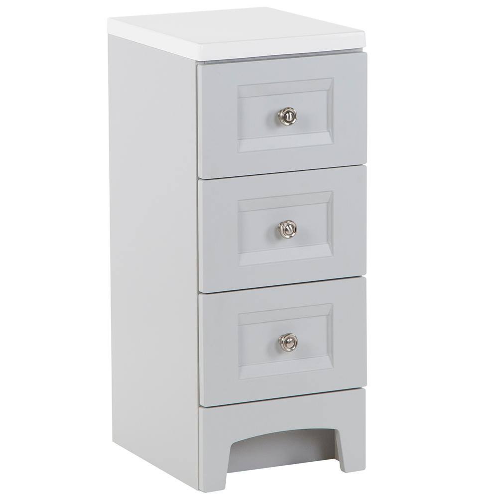 Glacier Bay Delridge 12 in. W x 15 in. D Bath Vanity in Pearl Gray with Cultured Marble Vanity Top in White DR12P2-PG