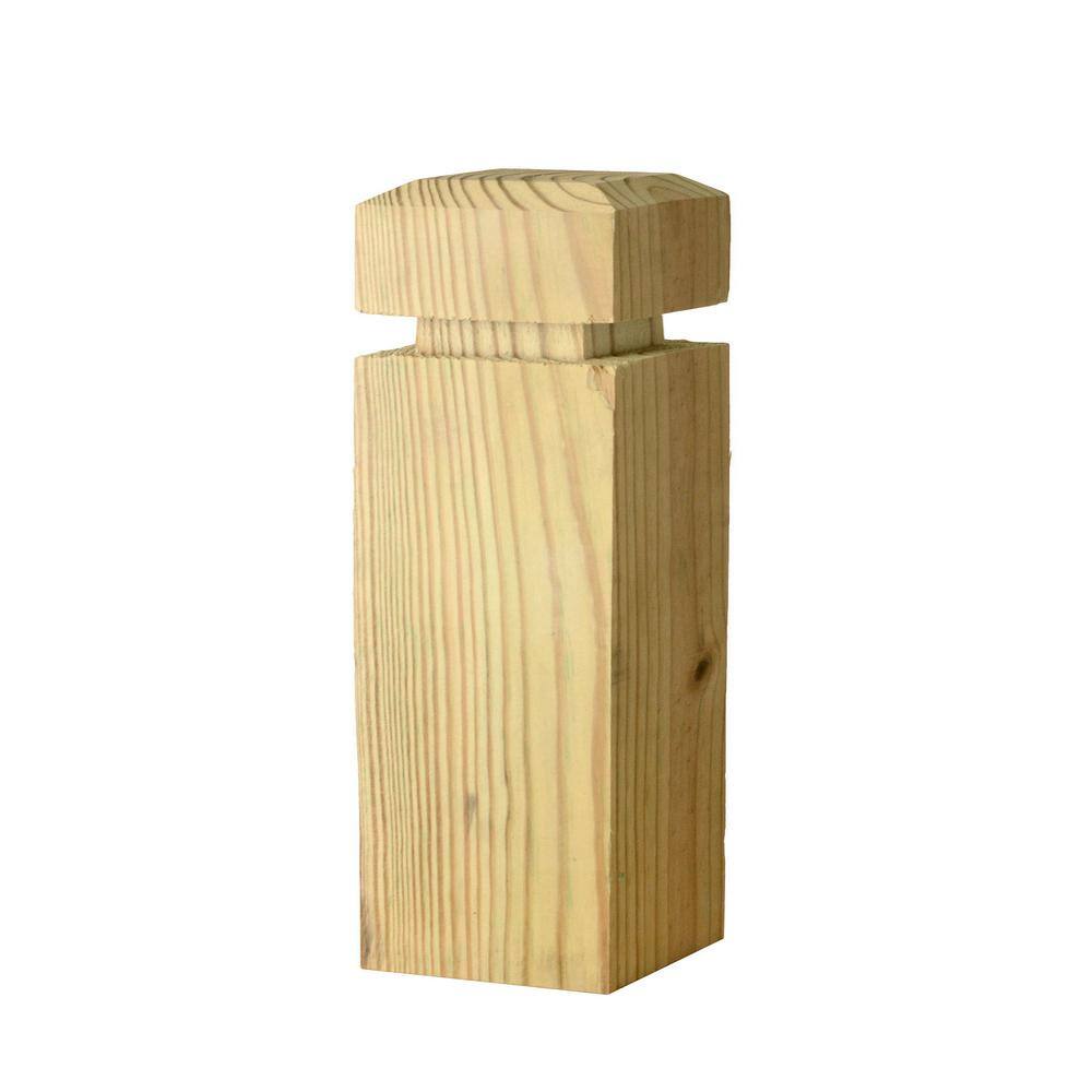 Outdoor Essentials 4 in. x 4 in. x 9 ft. Pressure-Treated Pine Chamfered Decorative Fence Post 235487