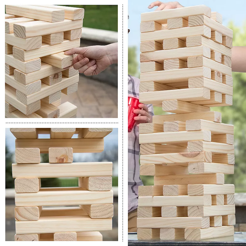 Hey! Play! Giant Wooden Blocks Tower Stacking Game