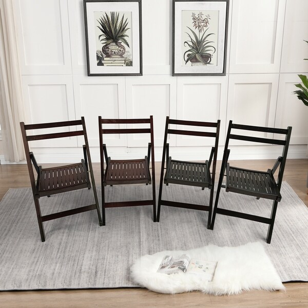 Furniture Slatted Wood Folding Special Event Chair ，Set of 4