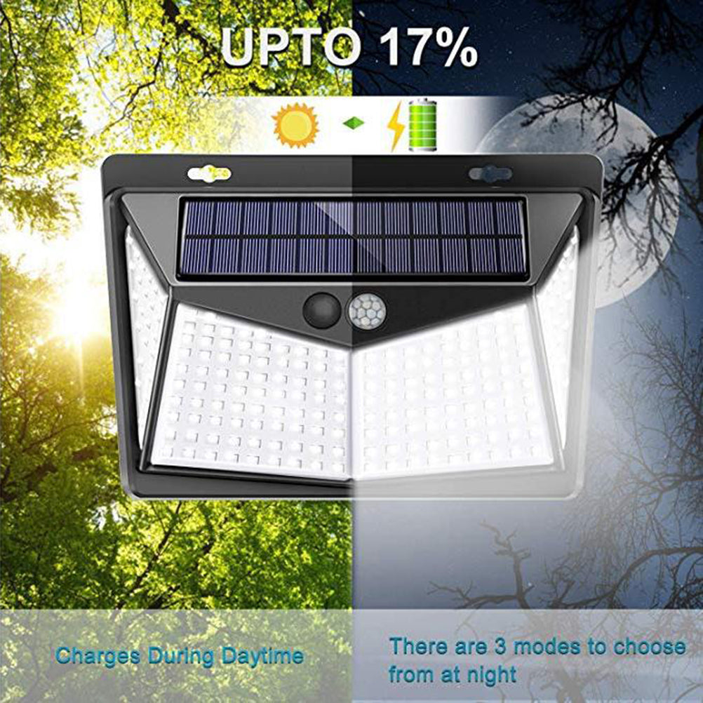 HOMEMAXS 208LED Solar Powered Outdoor Light Motion Sensor Security Lamp Wall Lights for Garden Yard Driveway