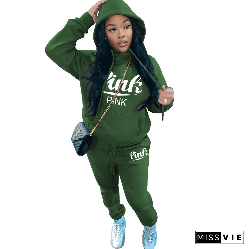 Thick Fleece Hoodies Sweatshirt and Pants Suits