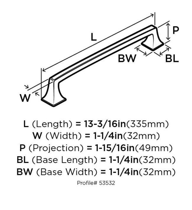 Amerock Mulholland 12 in (305 mm) Center-to-Center Satin Nickel Appliance Pull