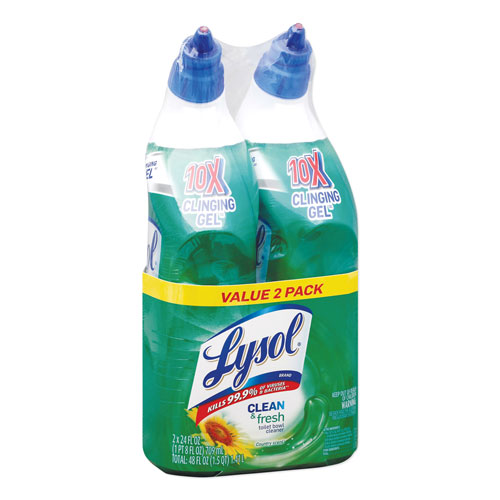 Reckitt Benckiser Lysol Clean and Fresh Toilet Bowl Cleaner Cling Gel | Country Scent， 24 oz， 2