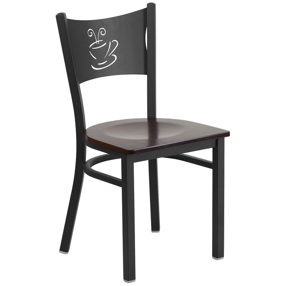 2 Pack Coffee Back Metal Restaurant Chair   17.25\