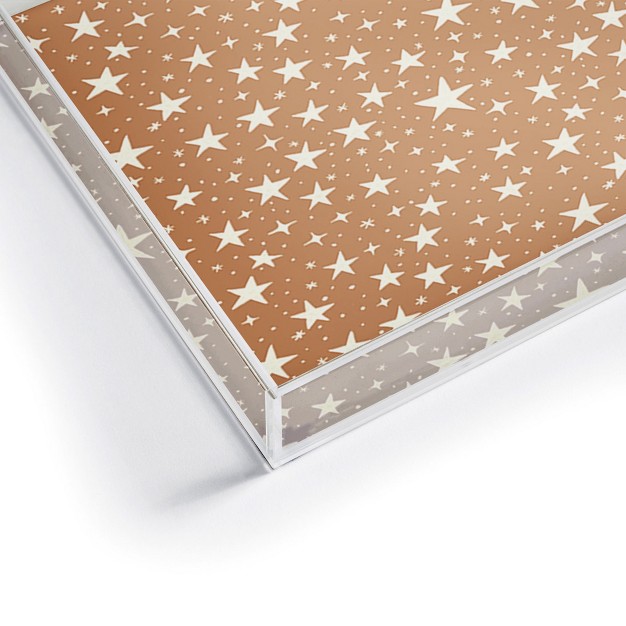 Avenie Stars In Neutral Acrylic Tray deny Designs