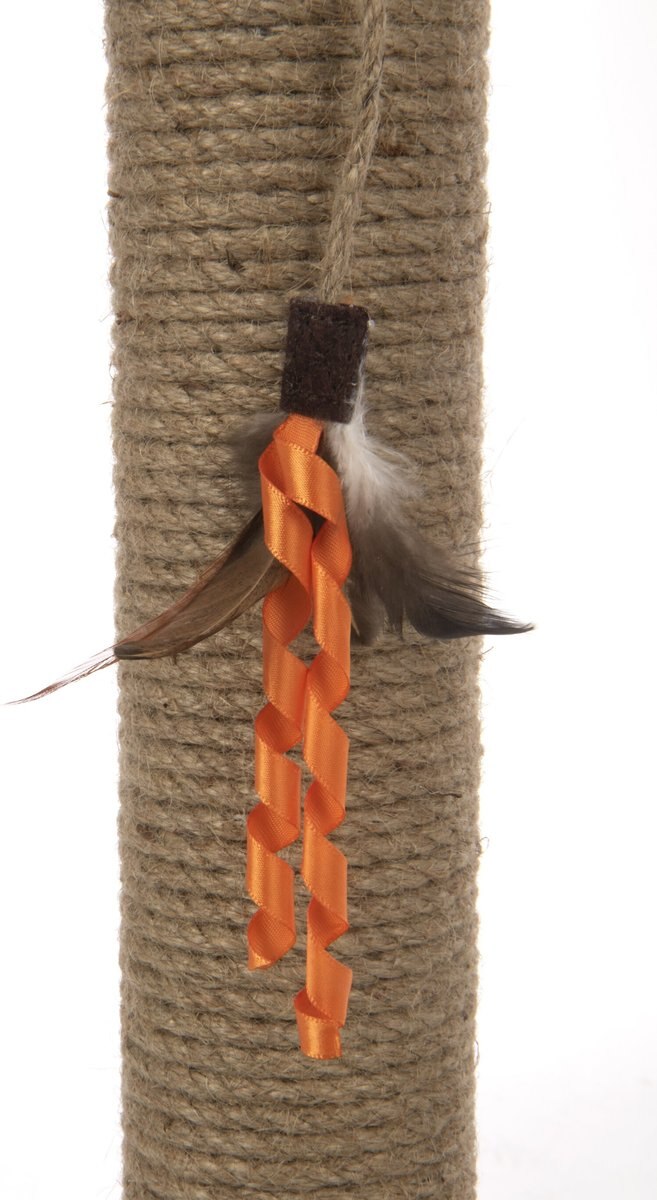 SmartyKat Simply Scratch Jute Cat Scratch Post with Feather Cat Toy