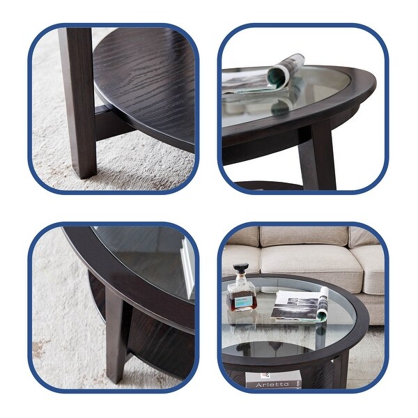 Round Coffee Table Double Deck Design