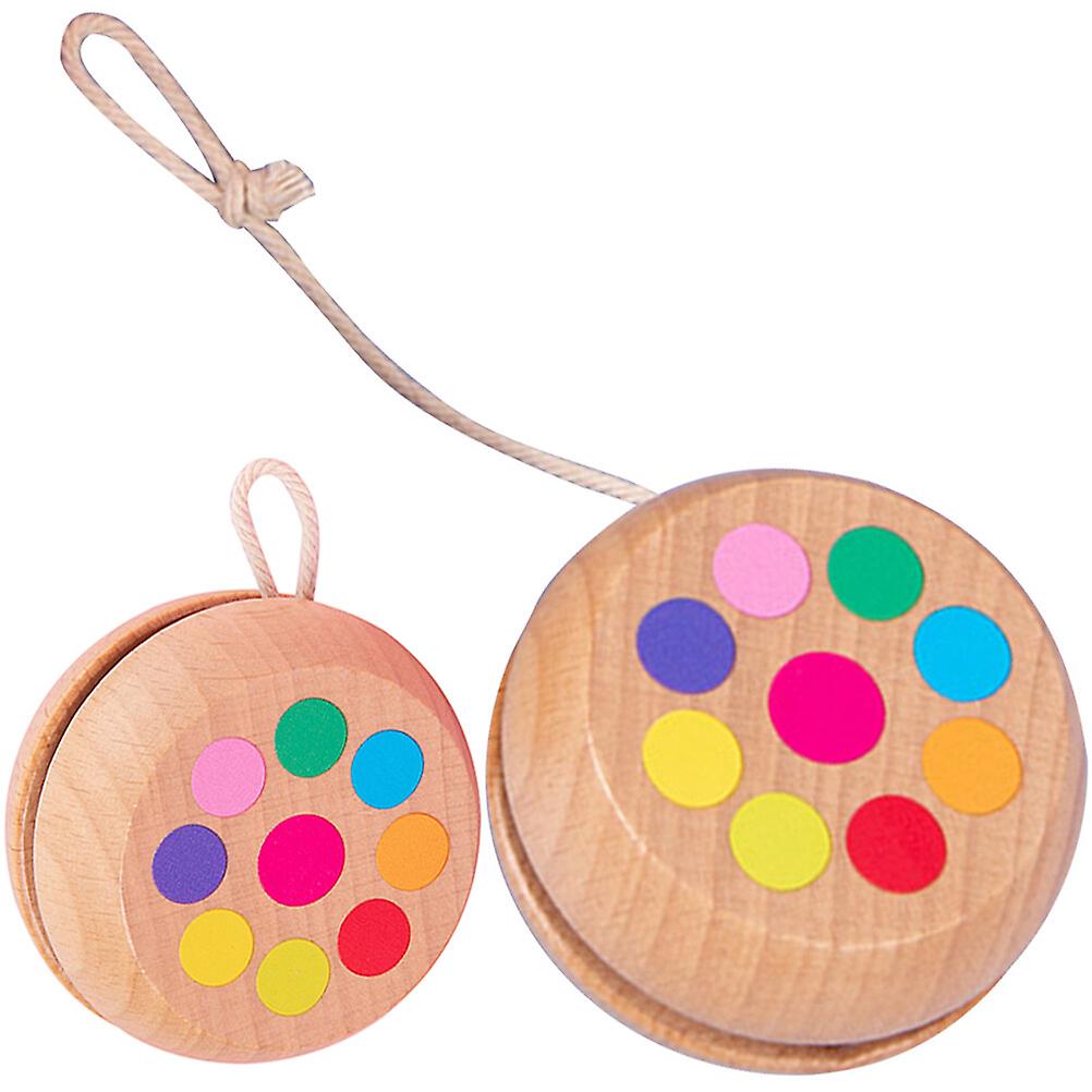 2pcs Wooden Yo-yo Toy Lovely Yo-yo Balls Kids Fingertip Toy Kids Finger Plaything Wooden Kids Yo-yos