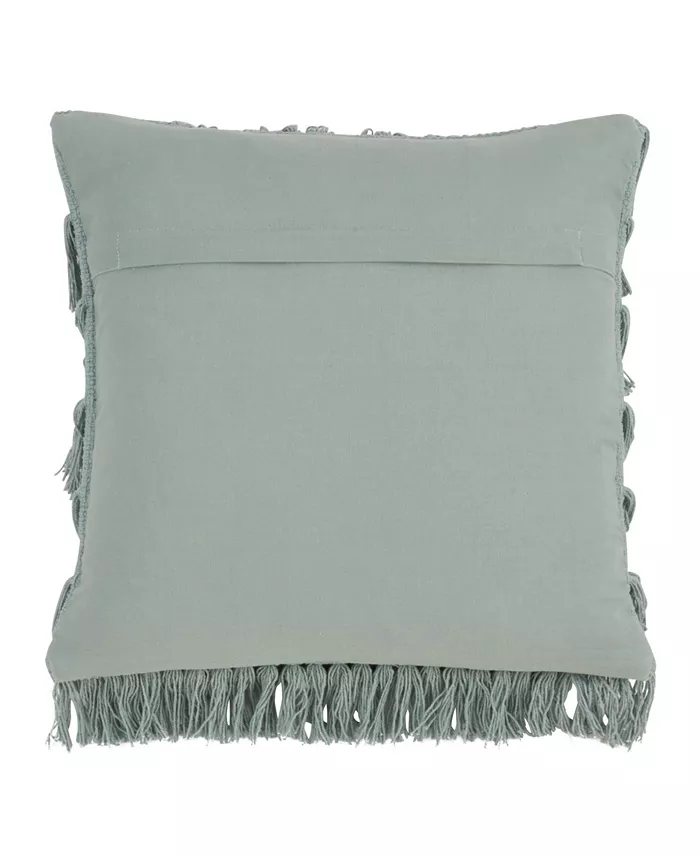 Saro Lifestyle Woven Fringes Decorative Pillow， 18 x 18