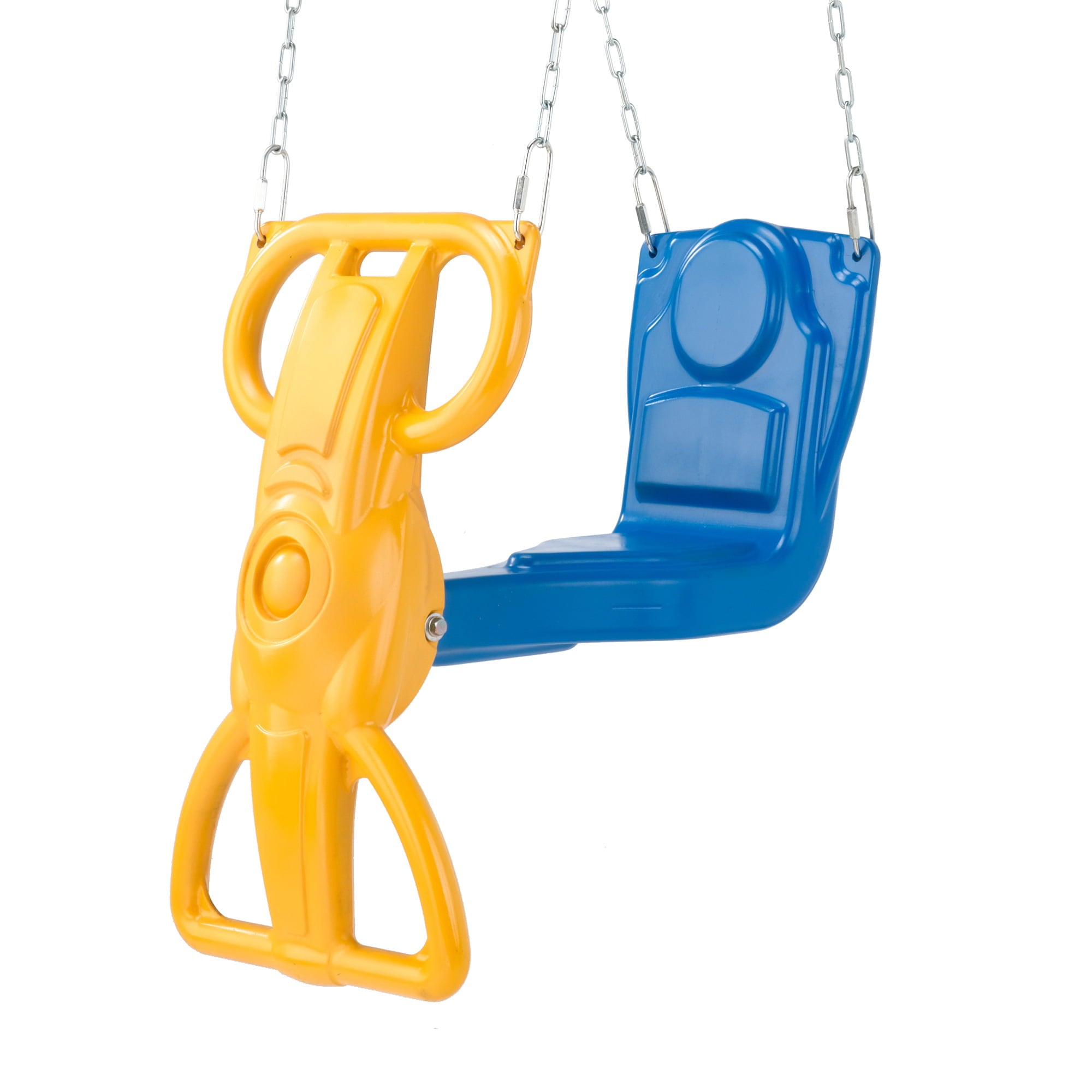 Swing-N-Slide Wind Rider Glider Swing with Chains， Blue and Yellow