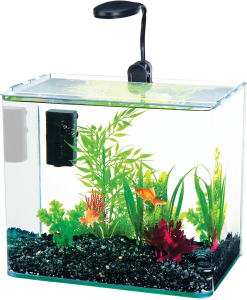 Radius Curved Corner Glass Aquarium Kit， Black