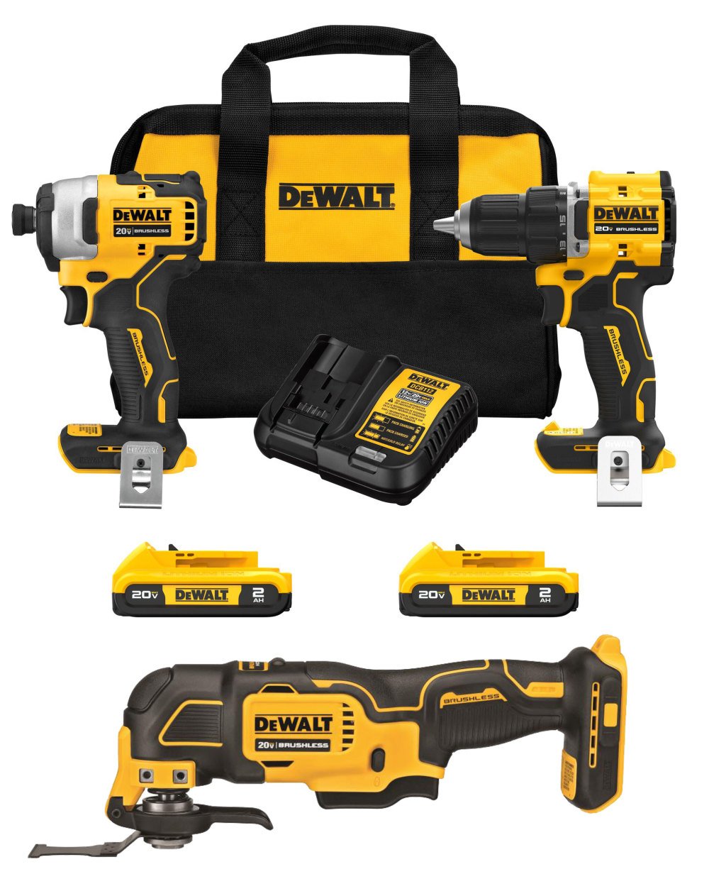 DEWALT ATOMIC 20V MAX* Brushless 3-Tool Combo Kit Bundle DCK225D2-DCS354B from DEWALT