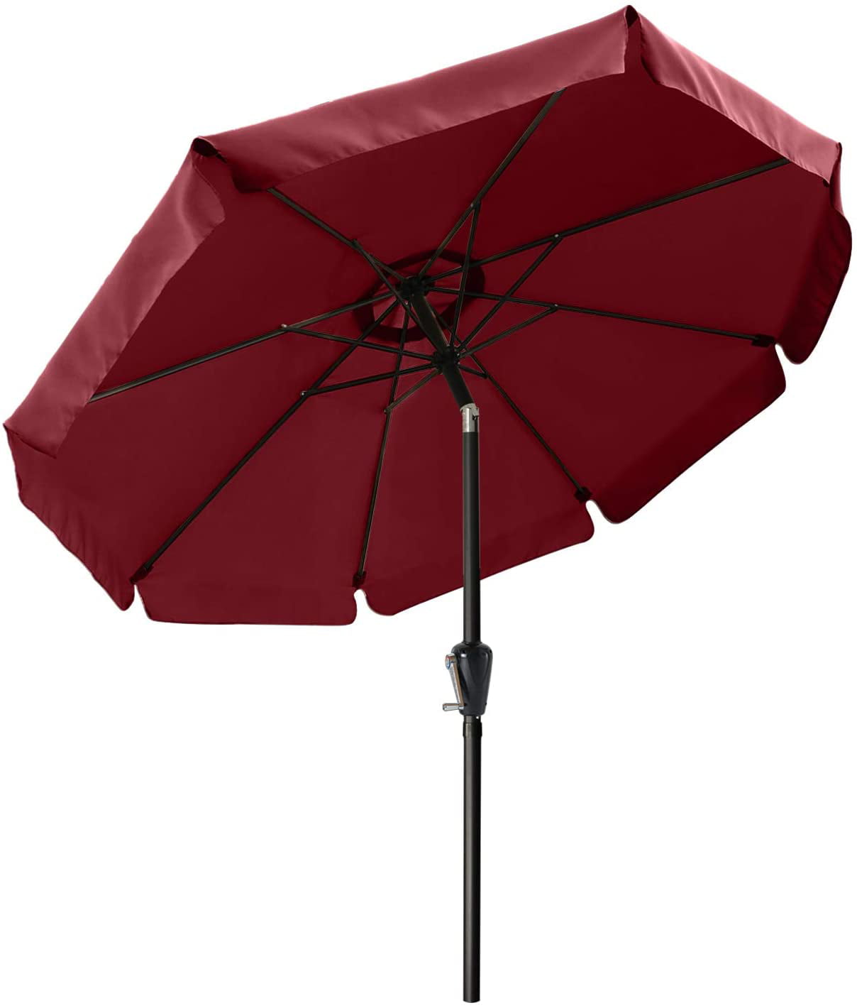 ABCCANOPY 9ft Outdoor Market Patio Umbrella with Push Button Tilt, 8 Ribs 13+Colors, Burgundy