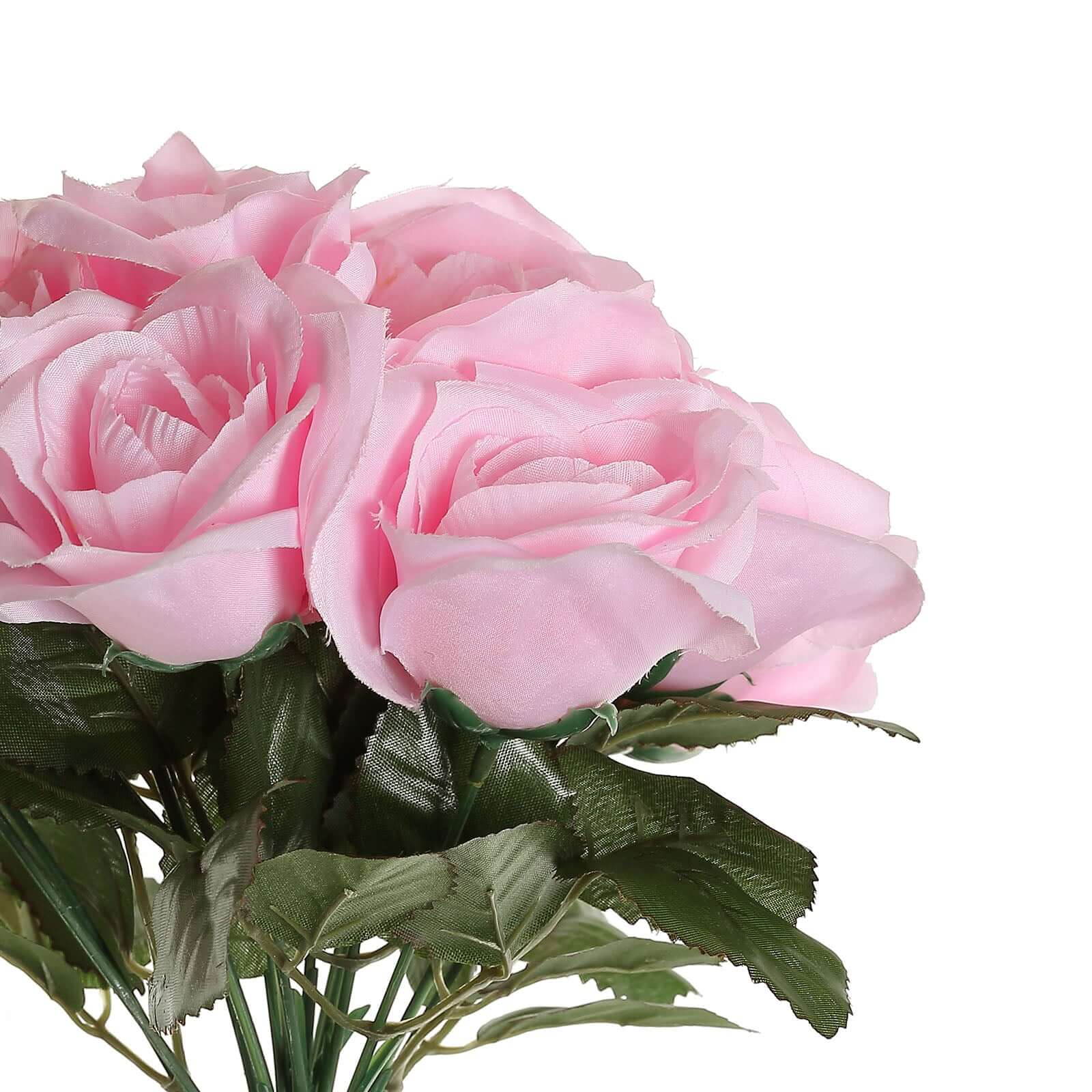 Pink Artificial Velvet-Like Rose Flower Bouquet 12