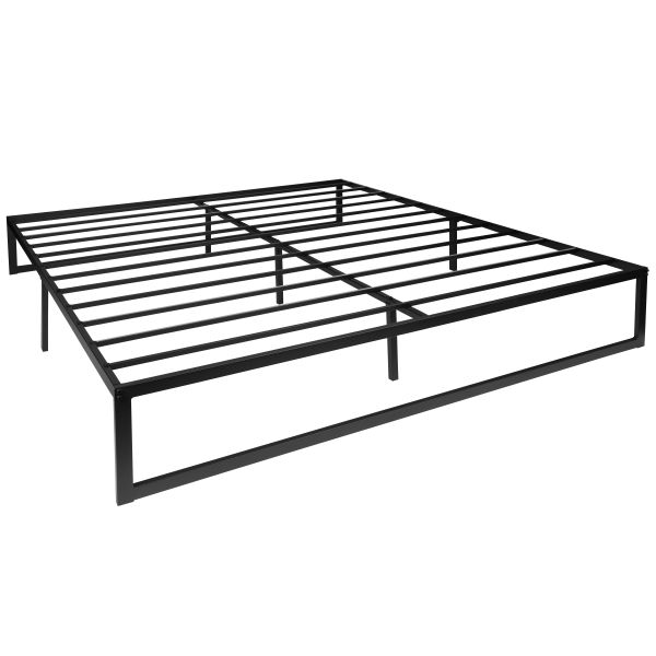 Lana 14 Inch Metal Platform Bed Frame - No Box Spring Needed with Steel Slat Support and Quick Lock Functionality (King)