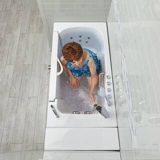 Ella Wheelchair Transfer32 52 in. Walk-In Whirlpool and Air Bath Bathtub in White Fast Fill FaucetHeated SeatRH Dual Drain OLA3252D-R-h2P