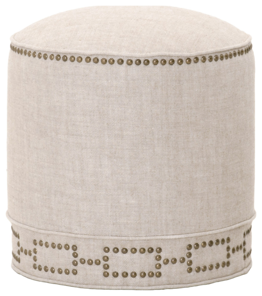 Marlow Round Footstool   Transitional   Footstools And Ottomans   by Essentials for Living  Houzz