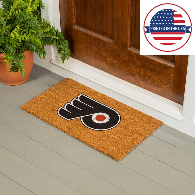 Evergreennhlphiladelphia Flyers Logo Natural Coir 28 X 16 Inches Indoor Outdoor Doormat