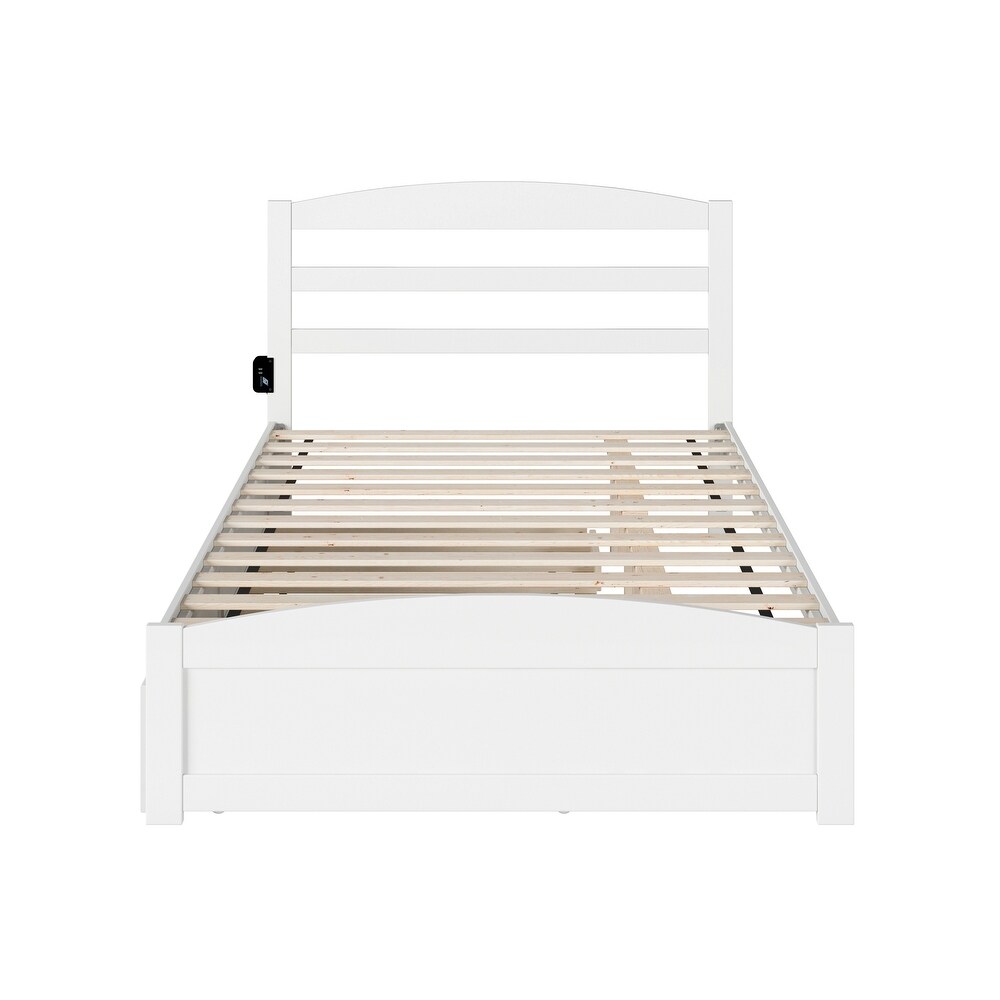 Warren Platform Bed with Footboard and Twin Trundle