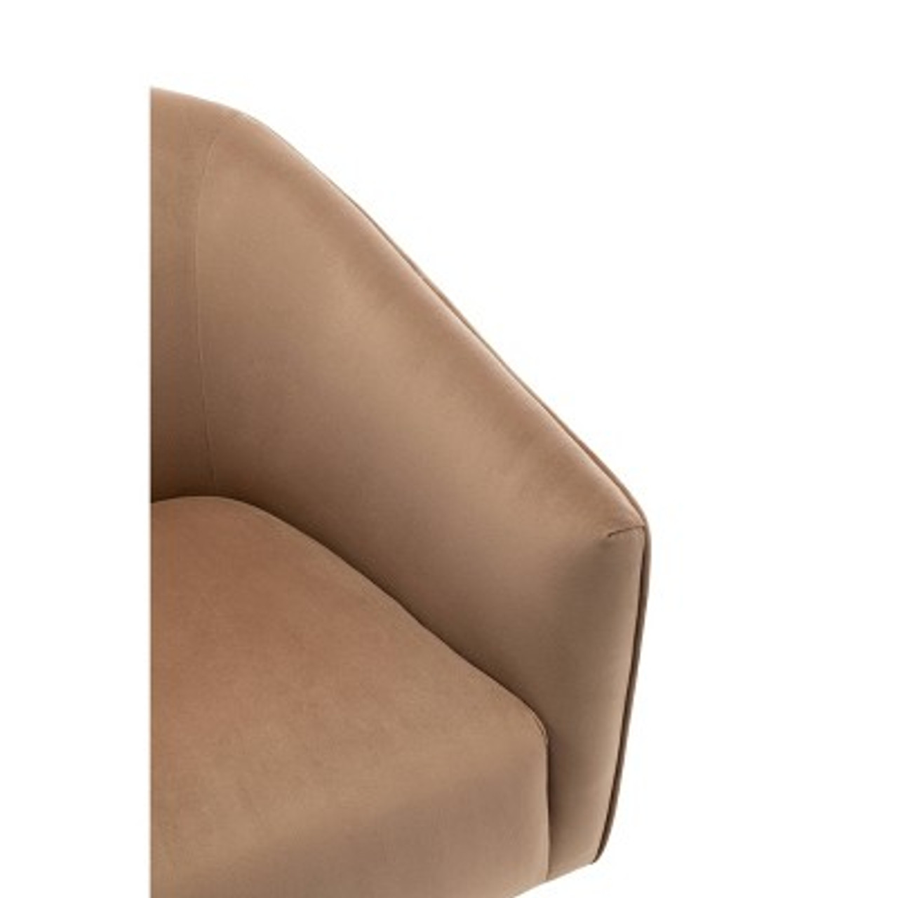 Barrel Accent Chair Light Brown Velvet - WOVENBYRD