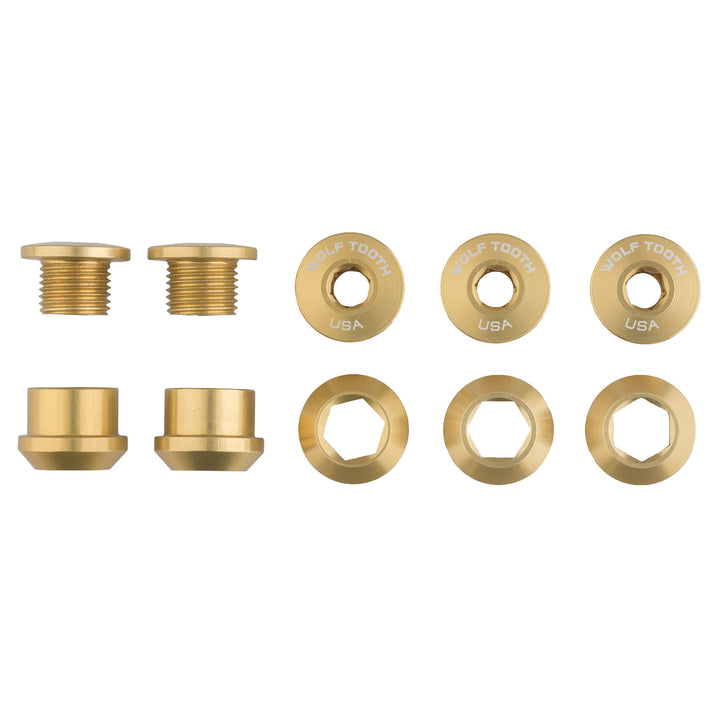 Wolf Tooth Components Chainring Bolt & Nut Set - 1X - Gold