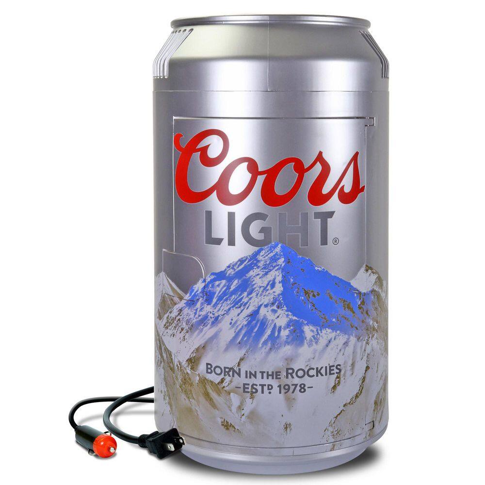 Coors Light Coors Light 8 Can Portable Mini Fridge 12V DC 110V AC Personal Travel Cooler 5.4L (5.7 qt) Silver CLMC-06