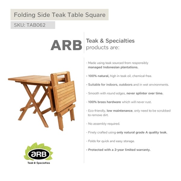 Teak Folding Side Table